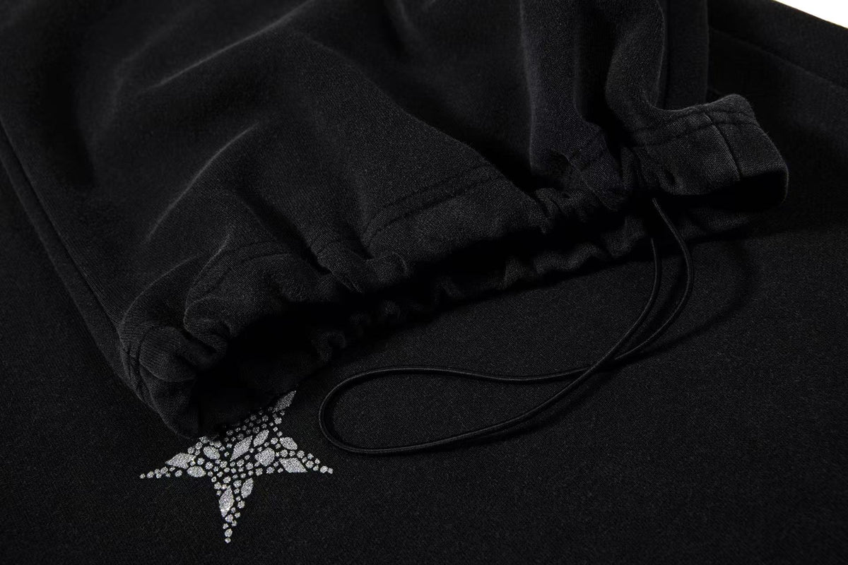 Star Rhinestone Baggy Wide-Leg Sweatpants