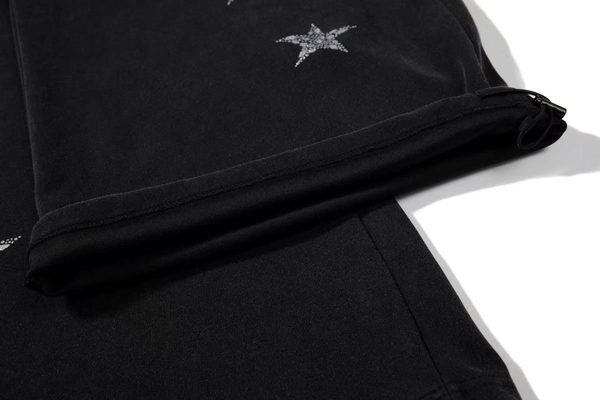 Star Rhinestone Baggy Wide-Leg Sweatpants