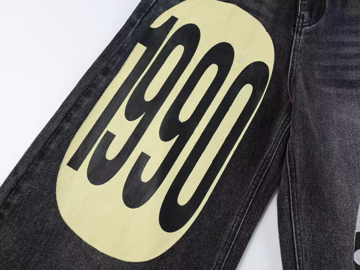 Vintage 1990 Star Graphic Baggy Wide Leg Jeans