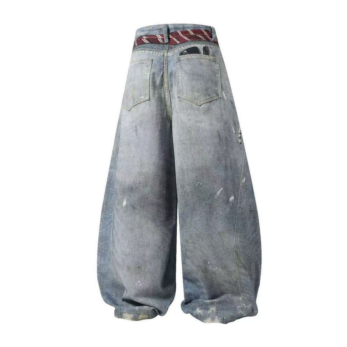 Vintage Paint Splatter Tie Decor Baggy Wide Leg Jeans