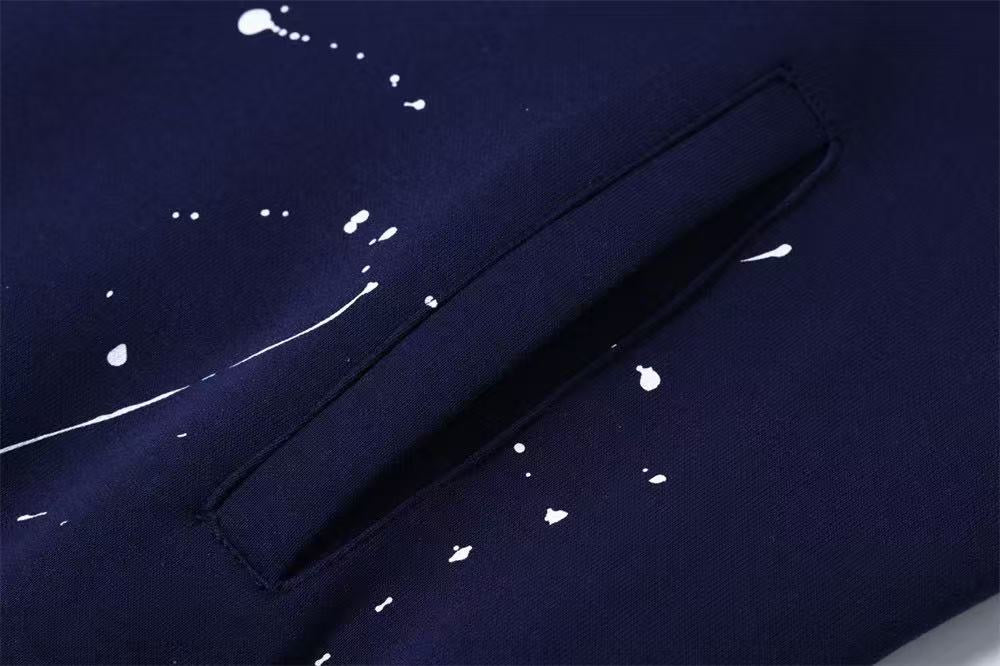 Vintage Crest Logo Splatter Paint Full Zip Hoodie
