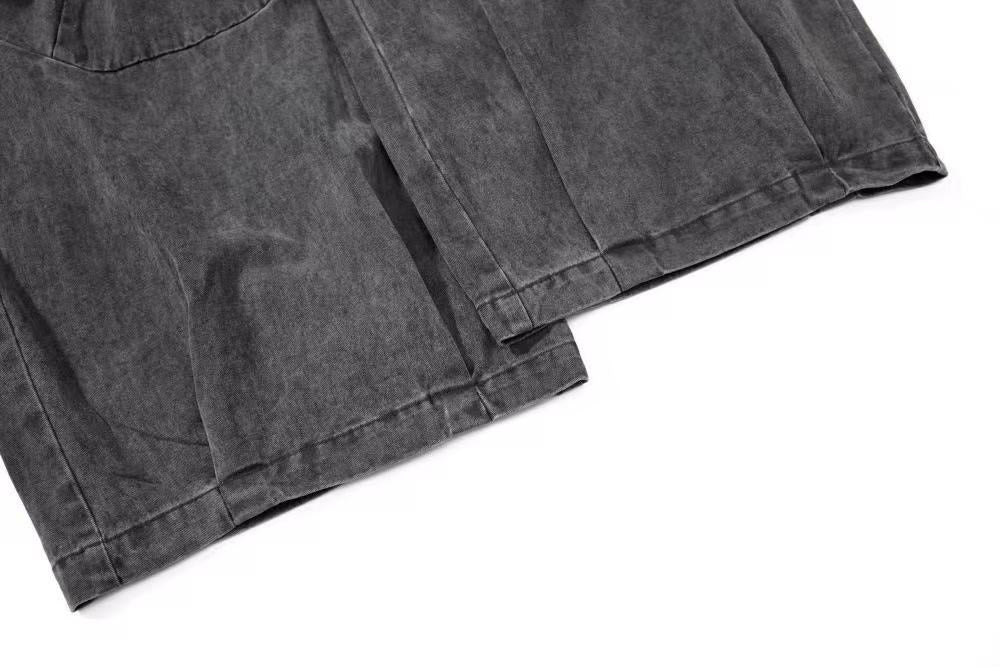 Vintage Washed Multi Pocket Wide Leg Cargo Pants
