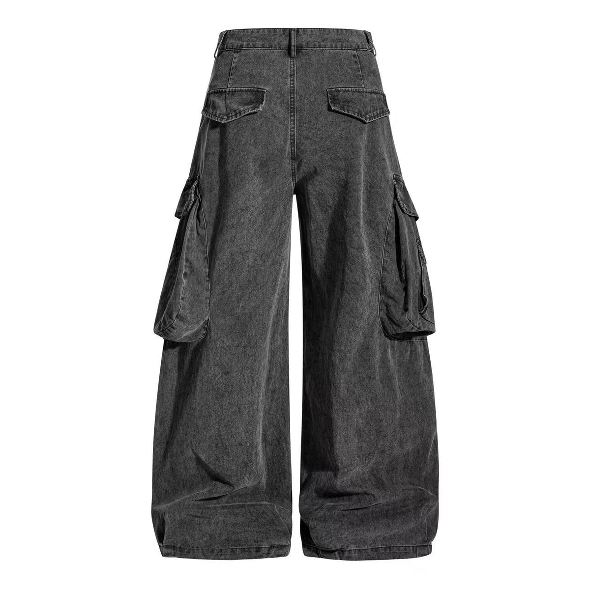 Vintage Washed Multi Pocket Wide Leg Cargo Pants