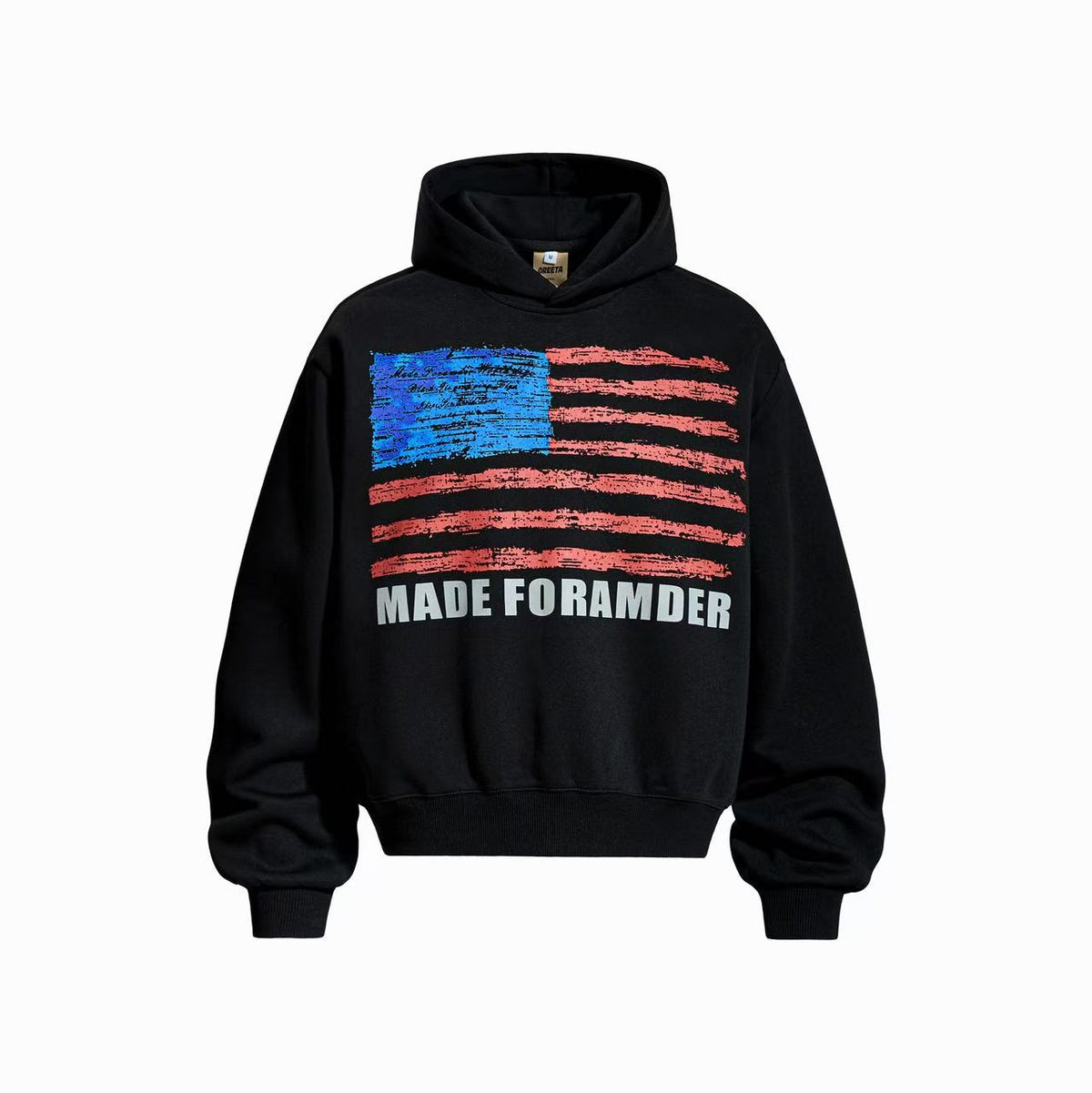 Vintage Distressed American Flag Graphic Hoodie