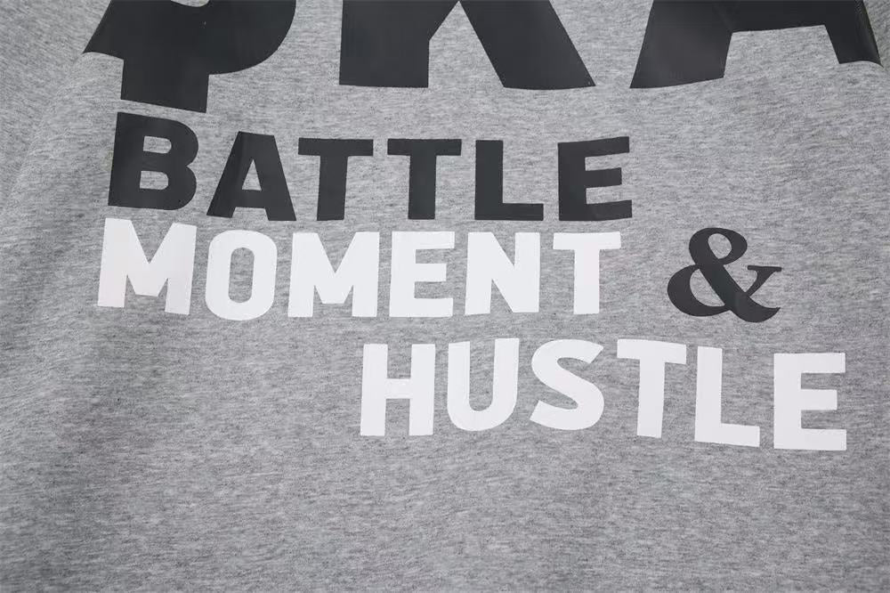 Cropped Bold Block Letter Slogan Pullover Hoodie