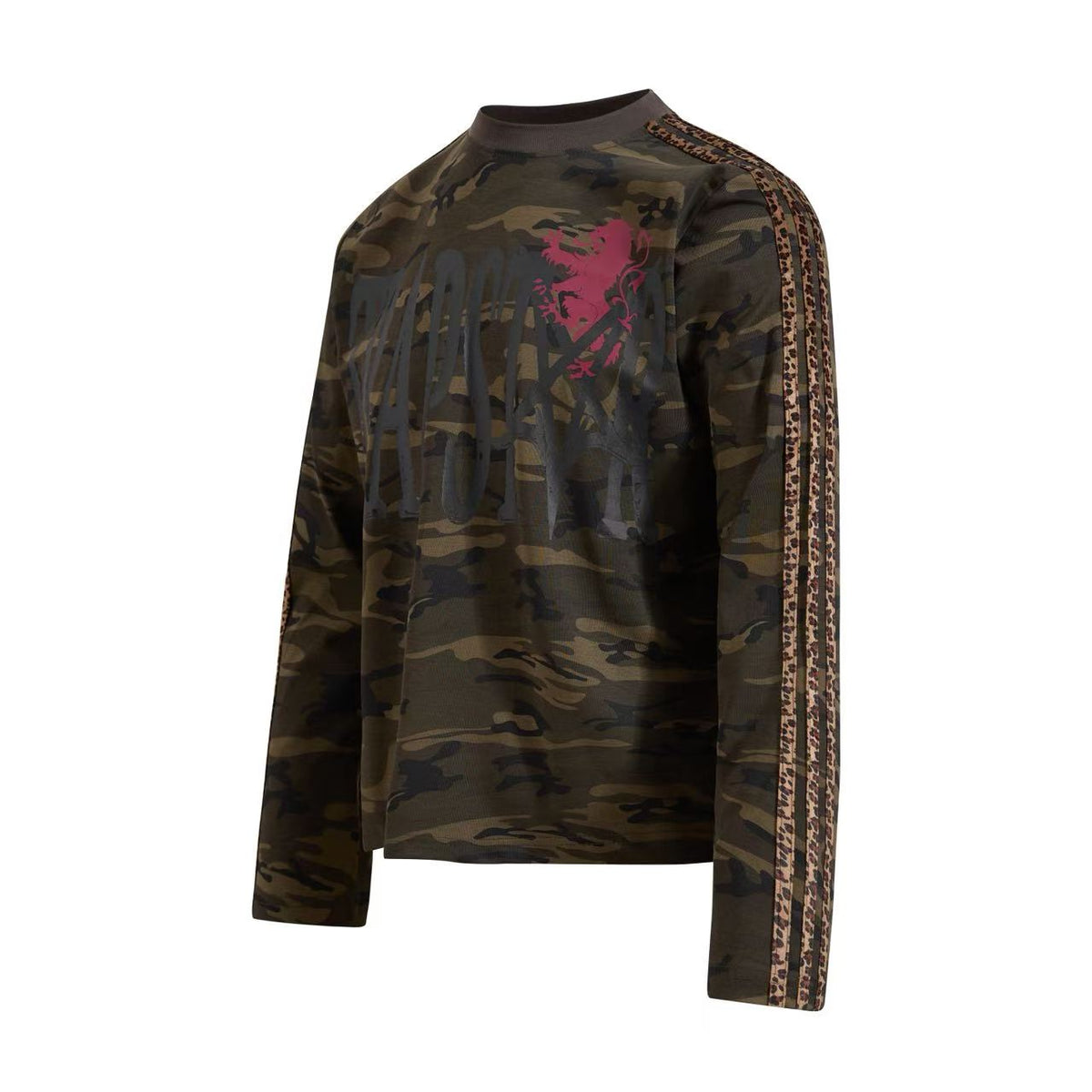 Camo Leopard Side Stripe Trapstar Lion Graphic Mock Neck Long Sleeve
