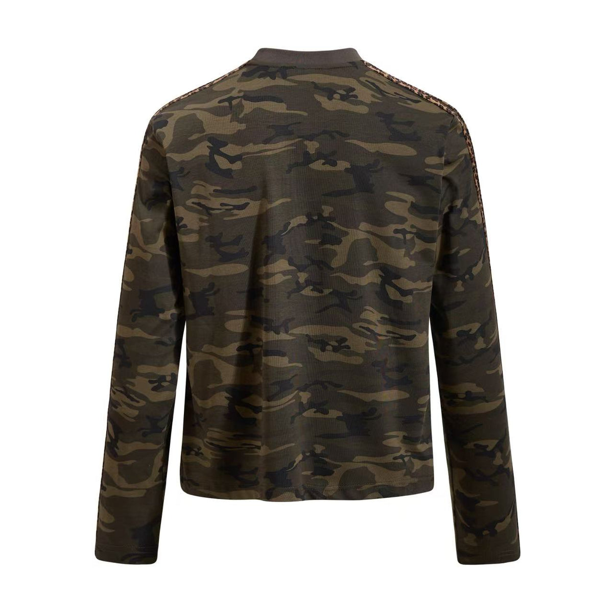 Camo Leopard Side Stripe Trapstar Lion Graphic Mock Neck Long Sleeve