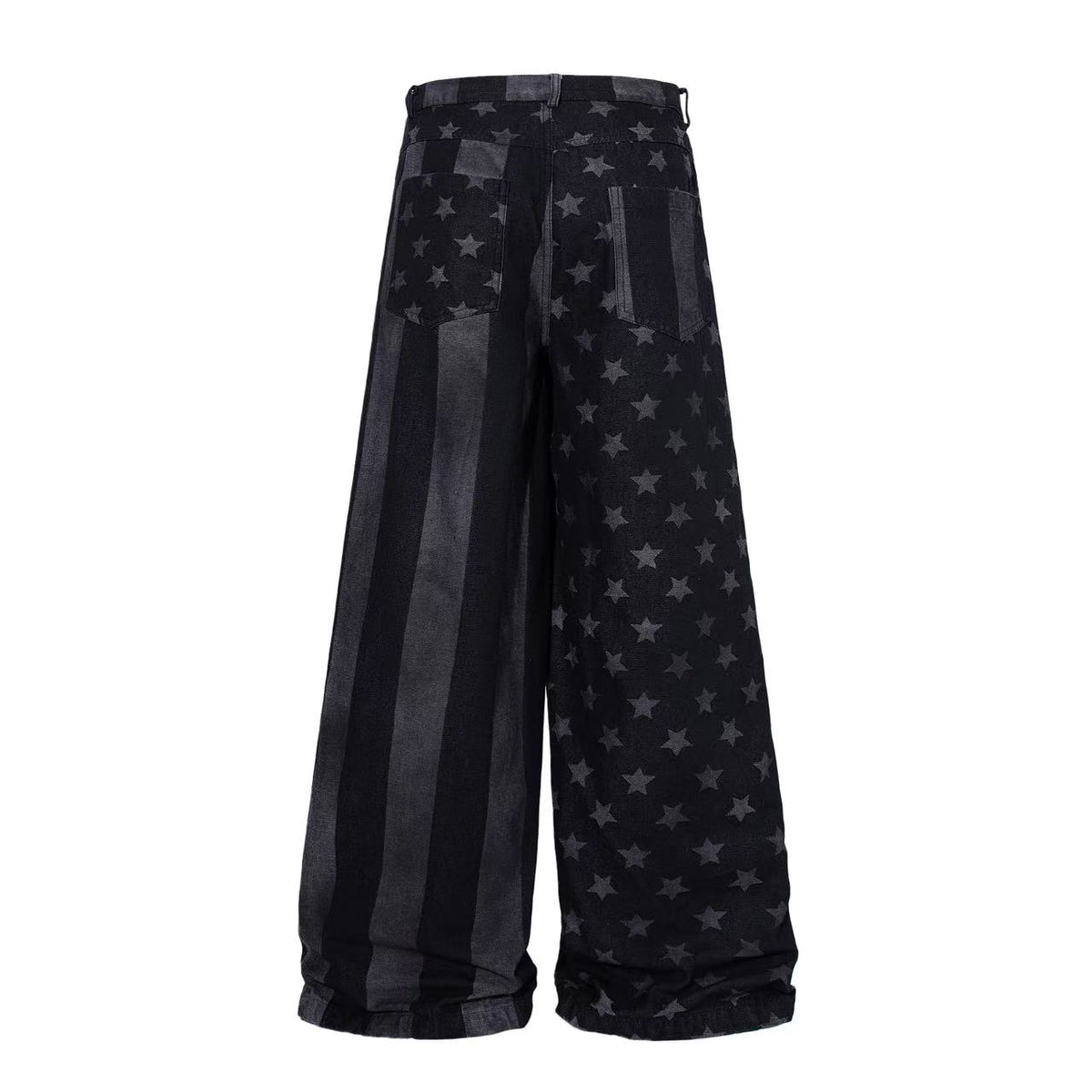 Star & Stripe Patchwork Wide Leg Jeans