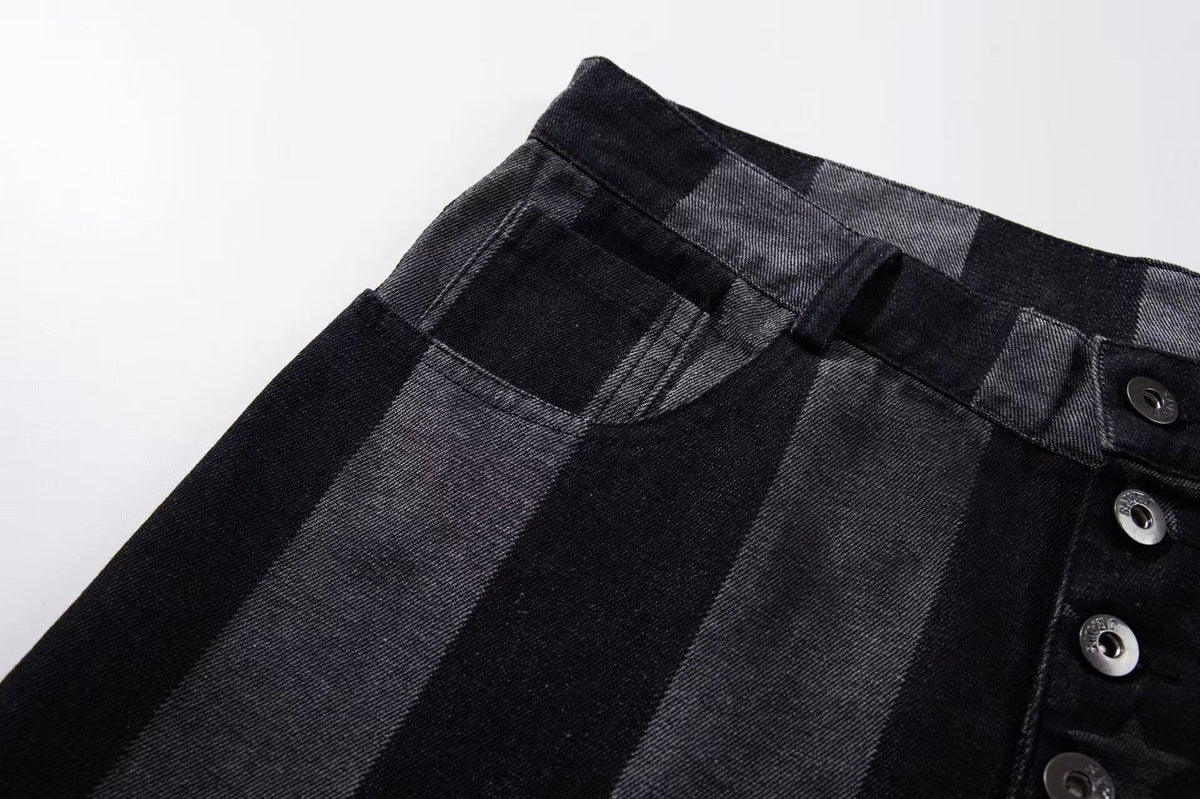 Star & Stripe Patchwork Wide Leg Jeans