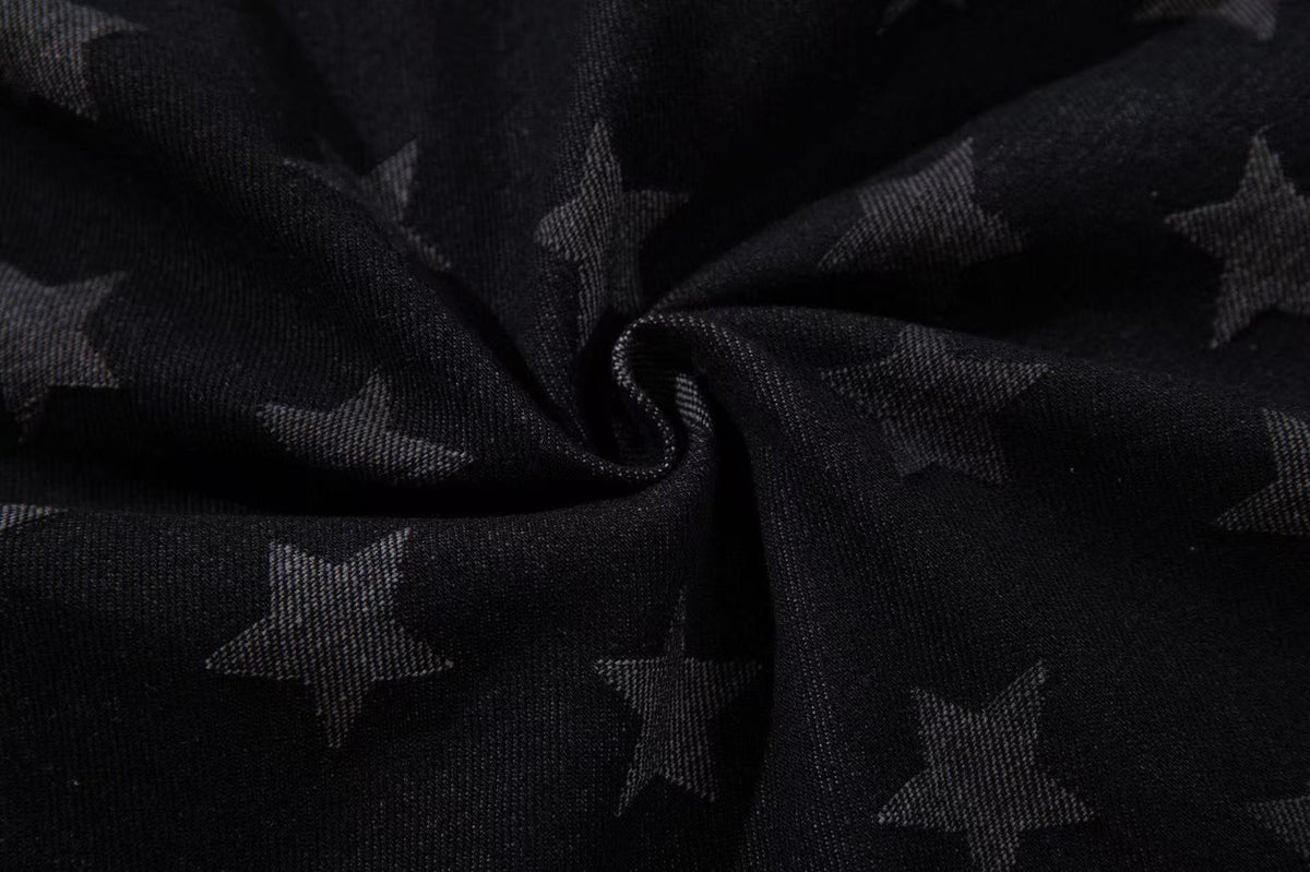Star & Stripe Patchwork Wide Leg Jeans