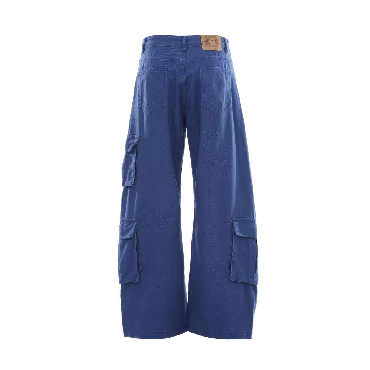 Washed Utility Multi Patch Pocket Wide Leg Cargo Pants