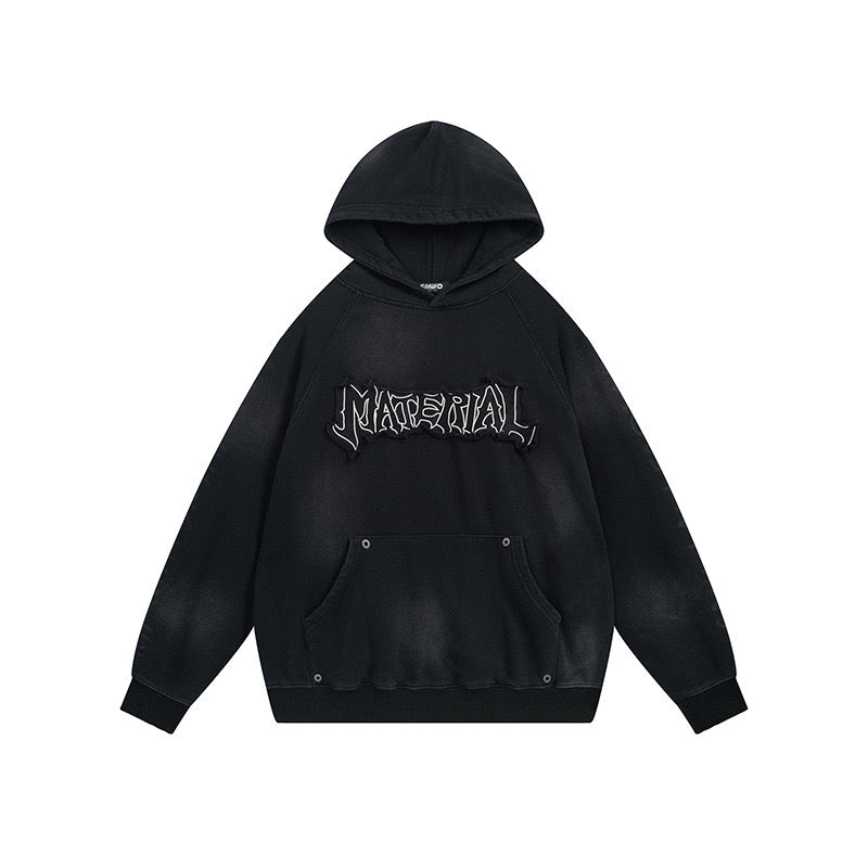 Distressed spray-paint washed hoodie