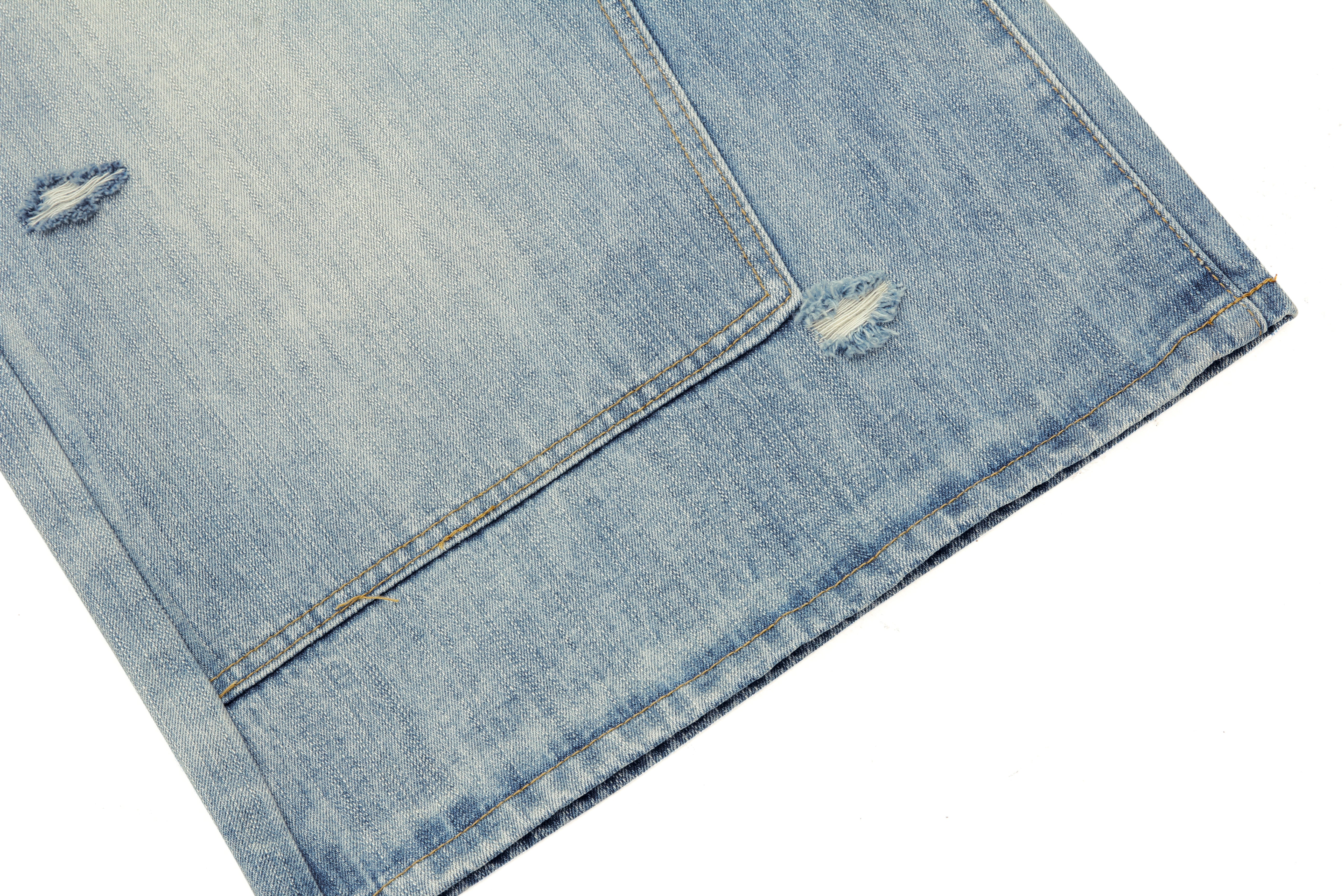 Distressed Denim Knee-Length Shorts