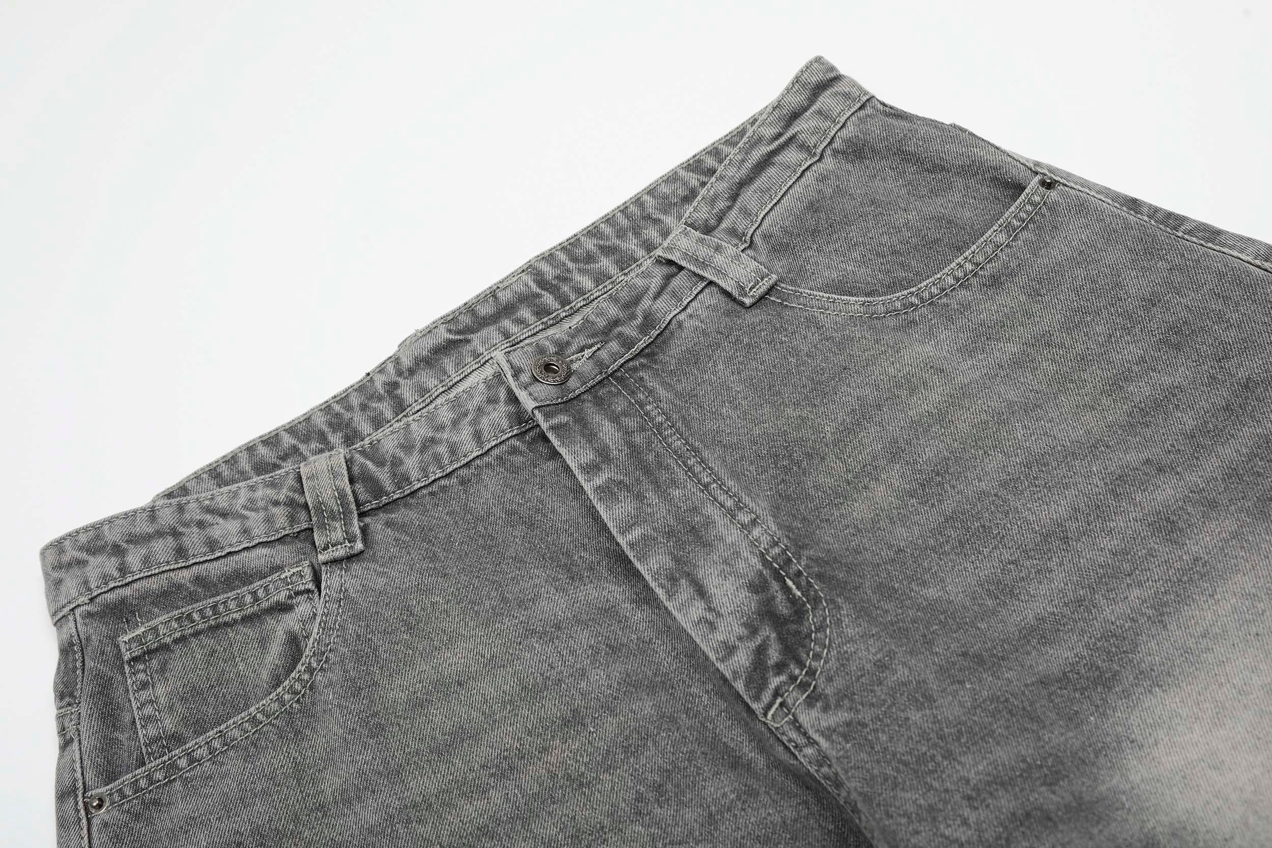 Ink-Splatter Wide-Leg Jeans