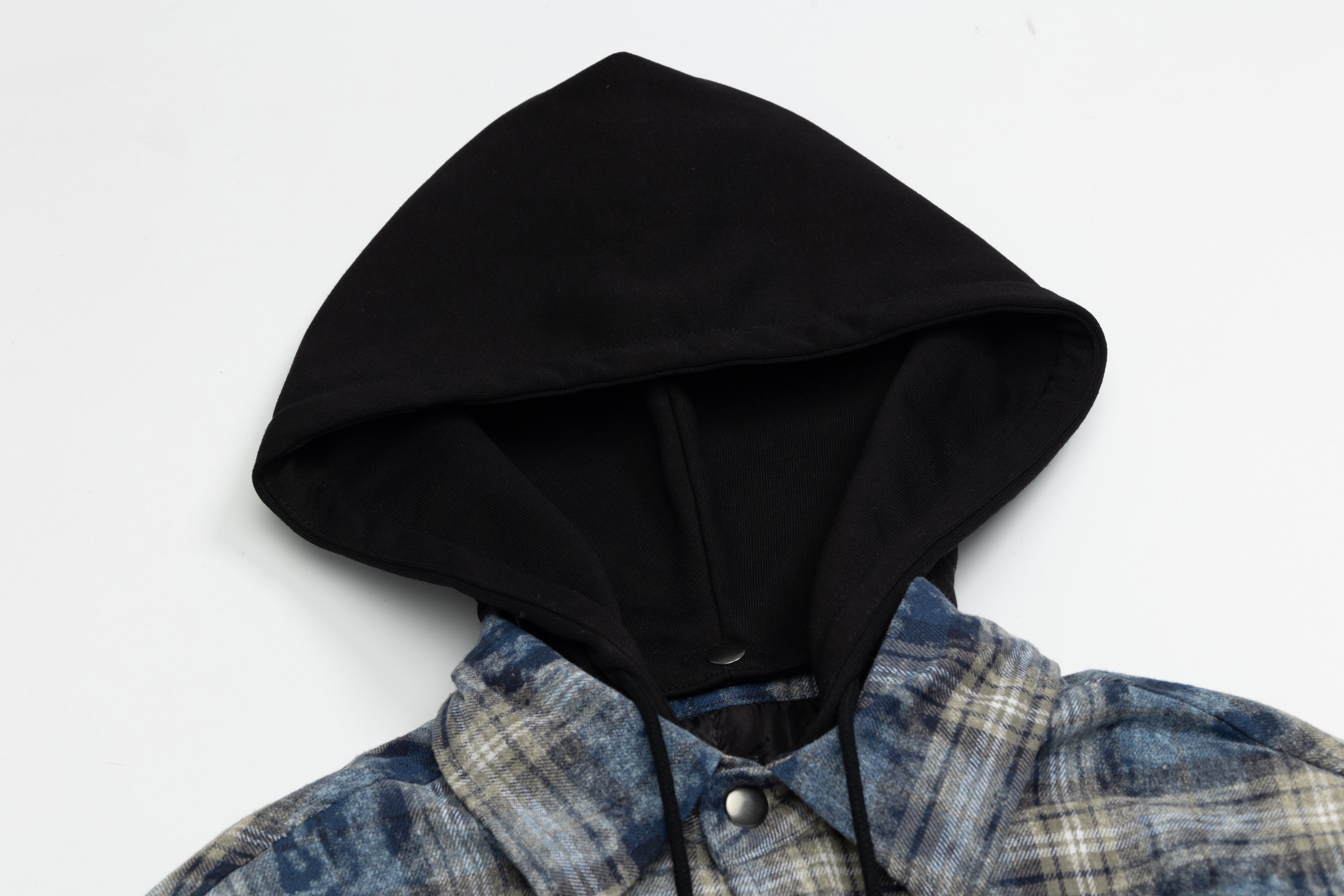 Plaid Detachable-Hood Quilted Jacket