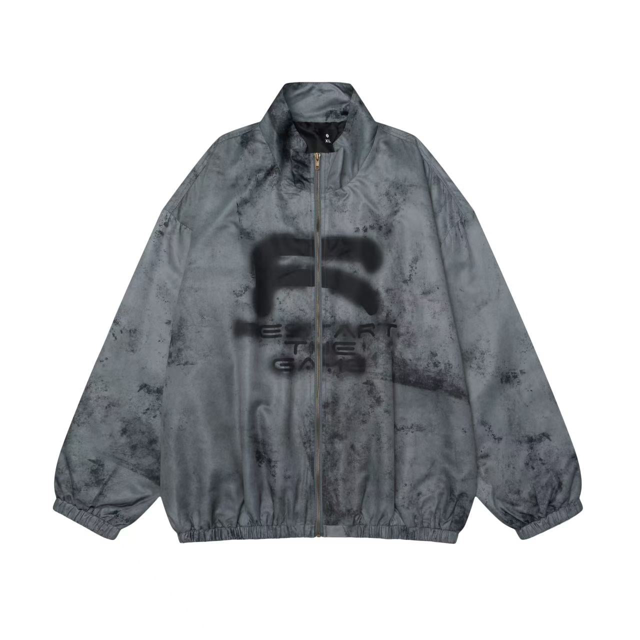 Retro Tie-Dye Printed Quilted Jacket