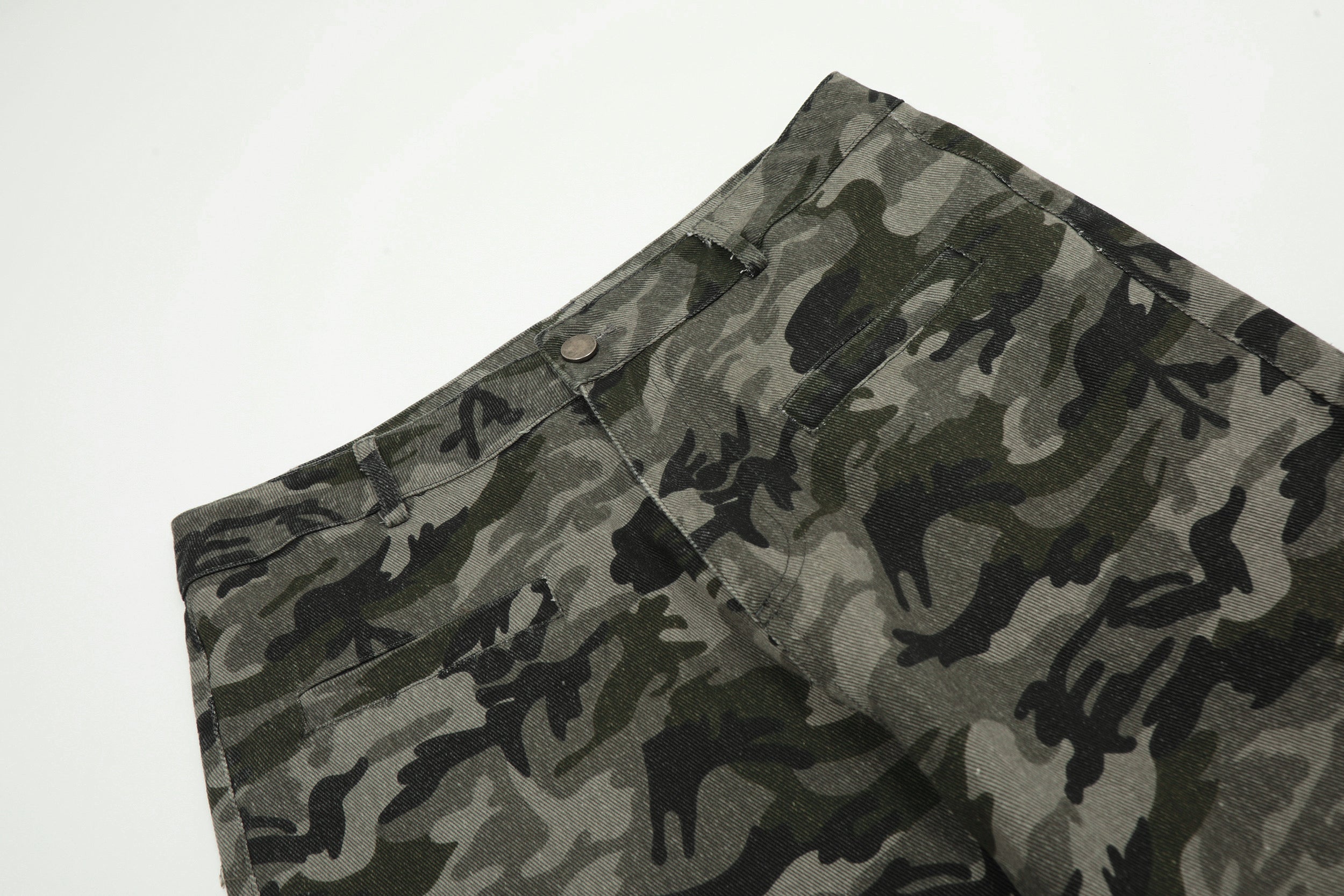 Camo Bell-Bottom Jeans