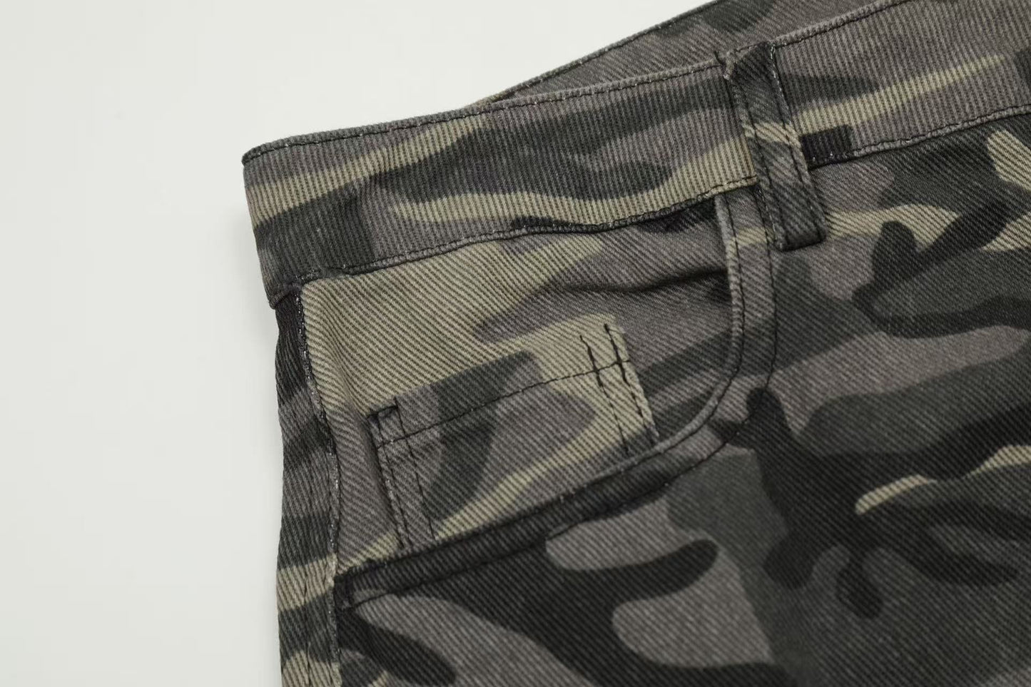 Camo Wide-Leg Cargo Pants