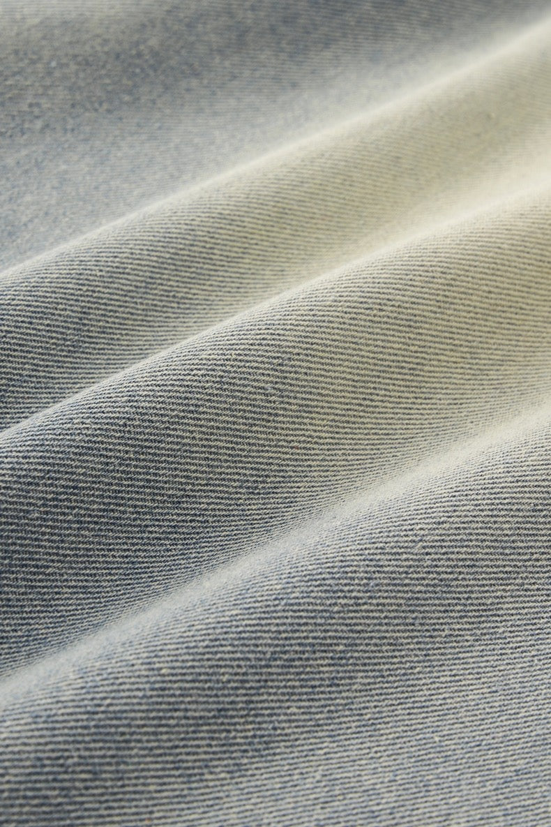 Washed Floor-Length  Wide-Leg Jeans