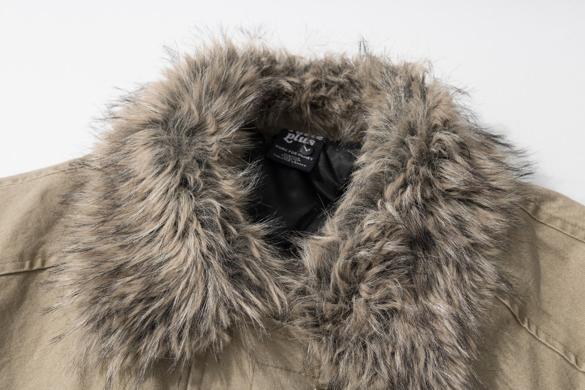 Faux Fur Collar Toggle Buckle Parka