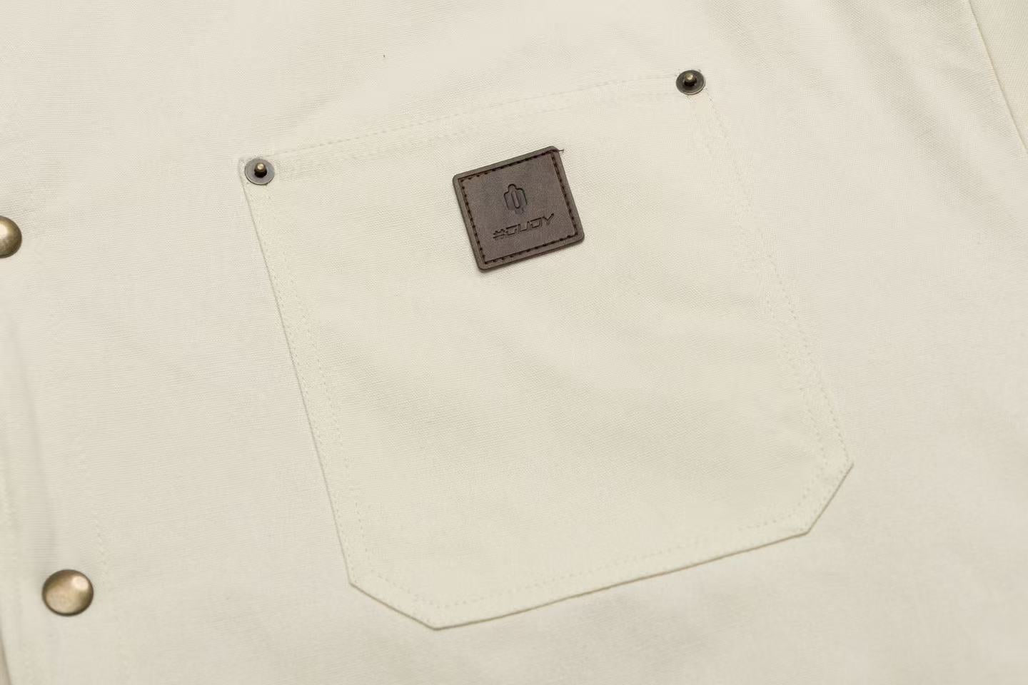 Canvas-Corduroy Blend Hooded Coat