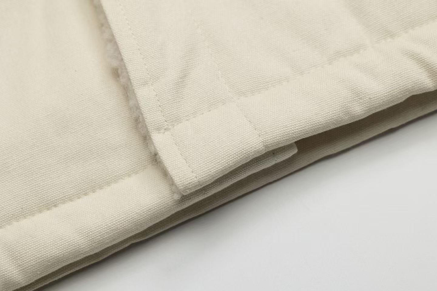 Canvas-Corduroy Blend Hooded Coat