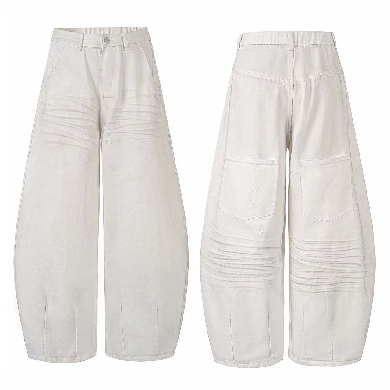 Distressed Wide-Leg Cargo Pants