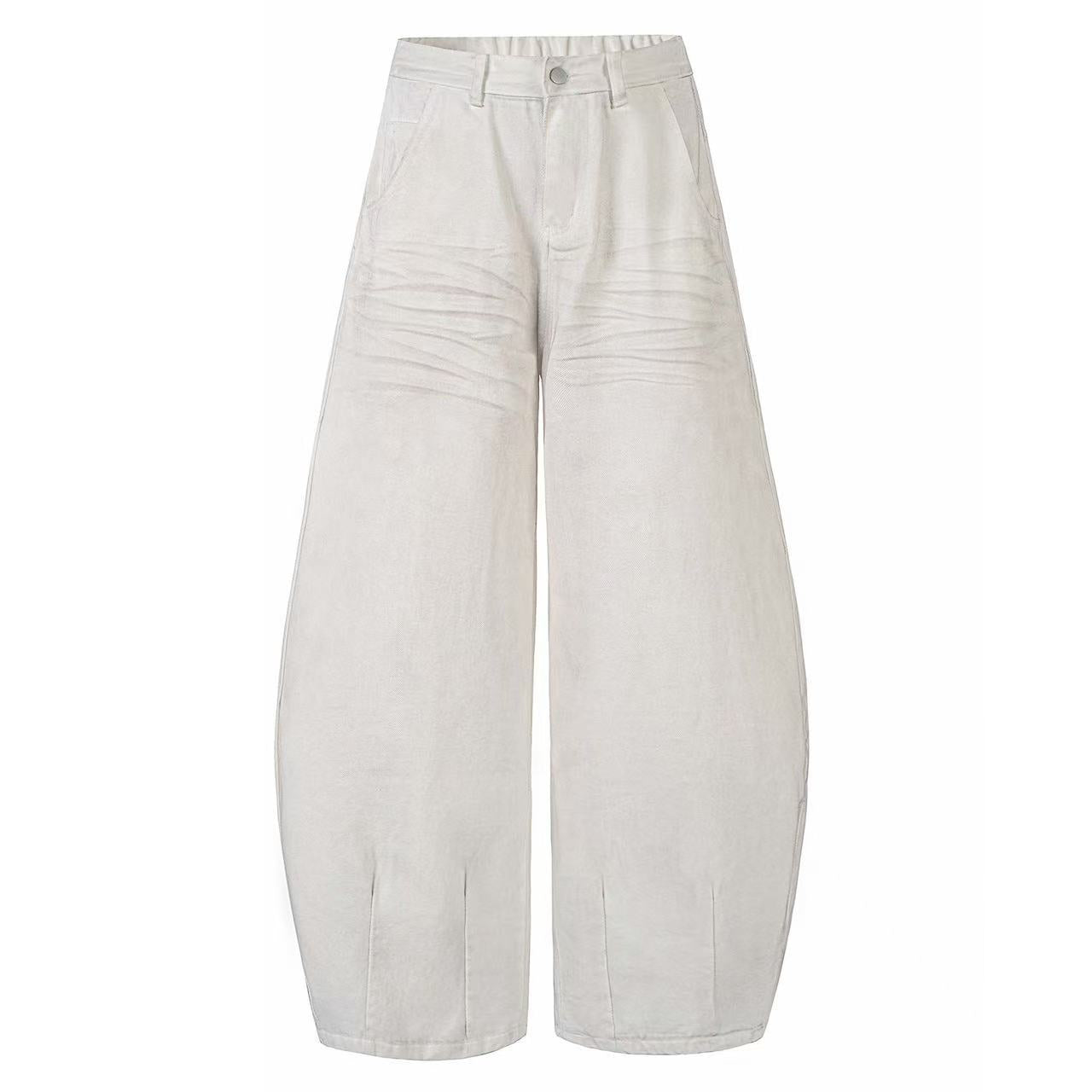 Distressed Wide-Leg Cargo Pants
