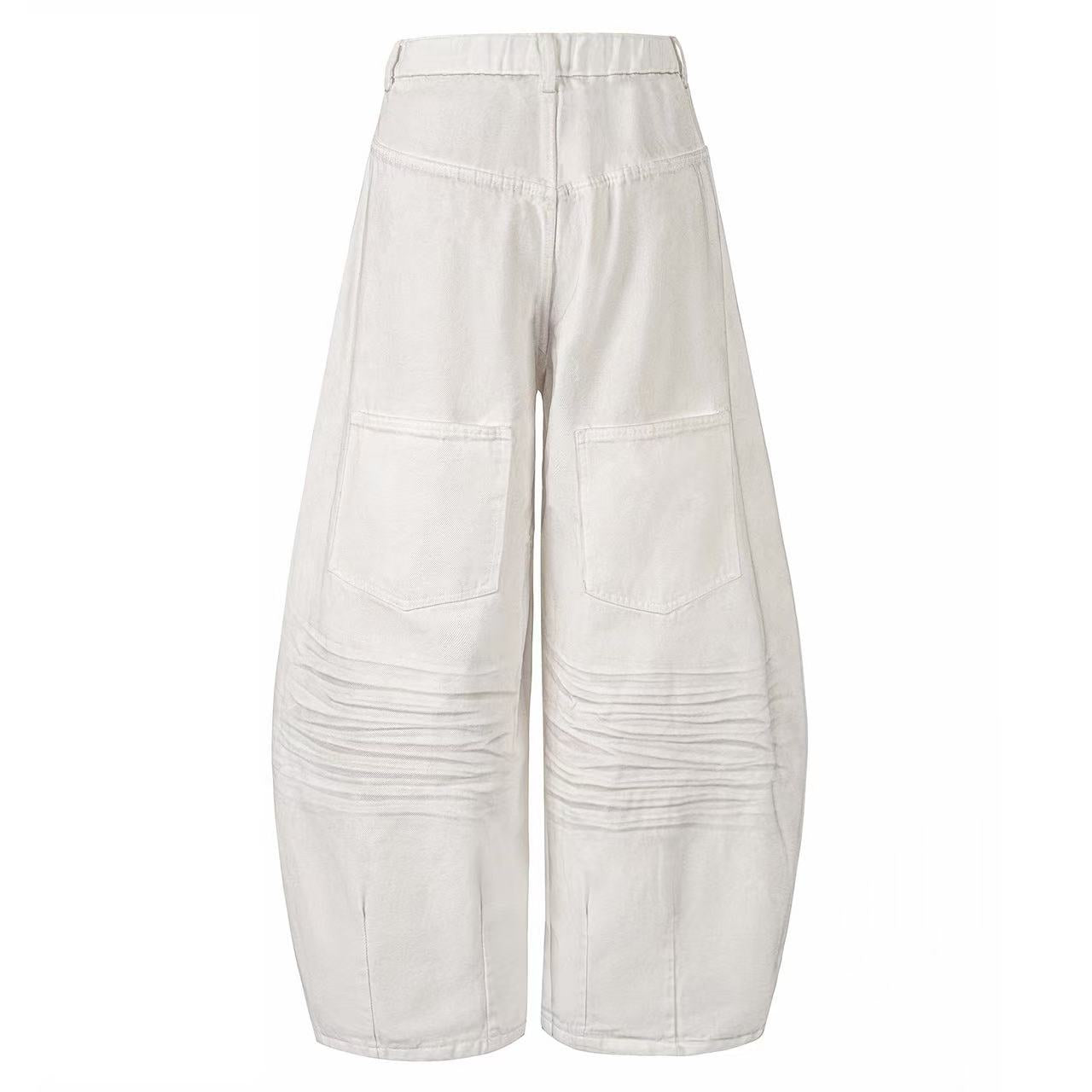 Distressed Wide-Leg Cargo Pants