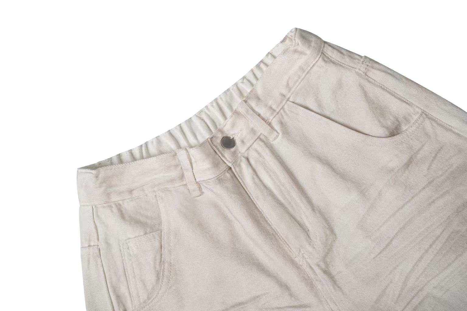 Distressed Wide-Leg Cargo Pants