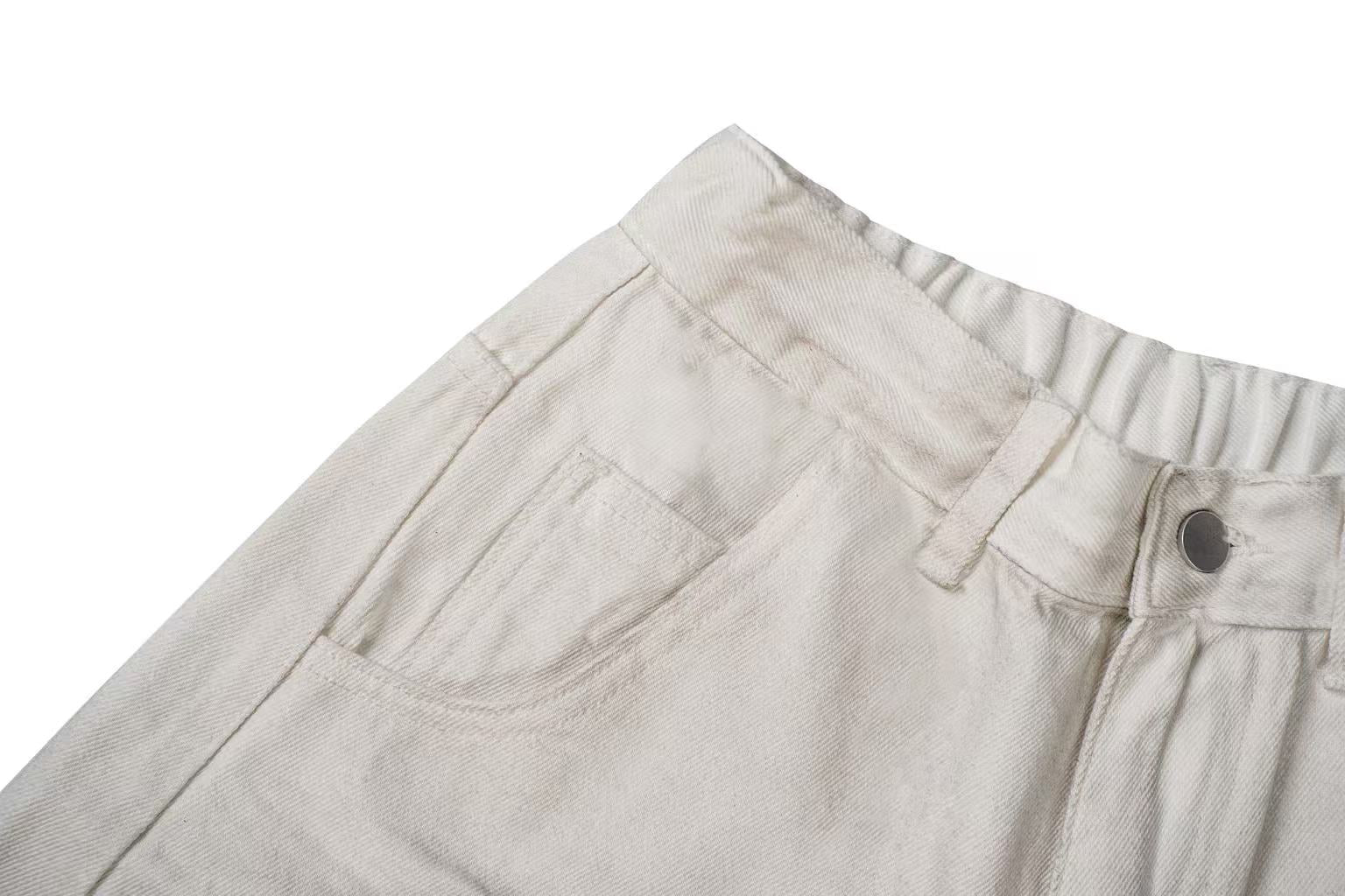 Distressed Wide-Leg Cargo Pants