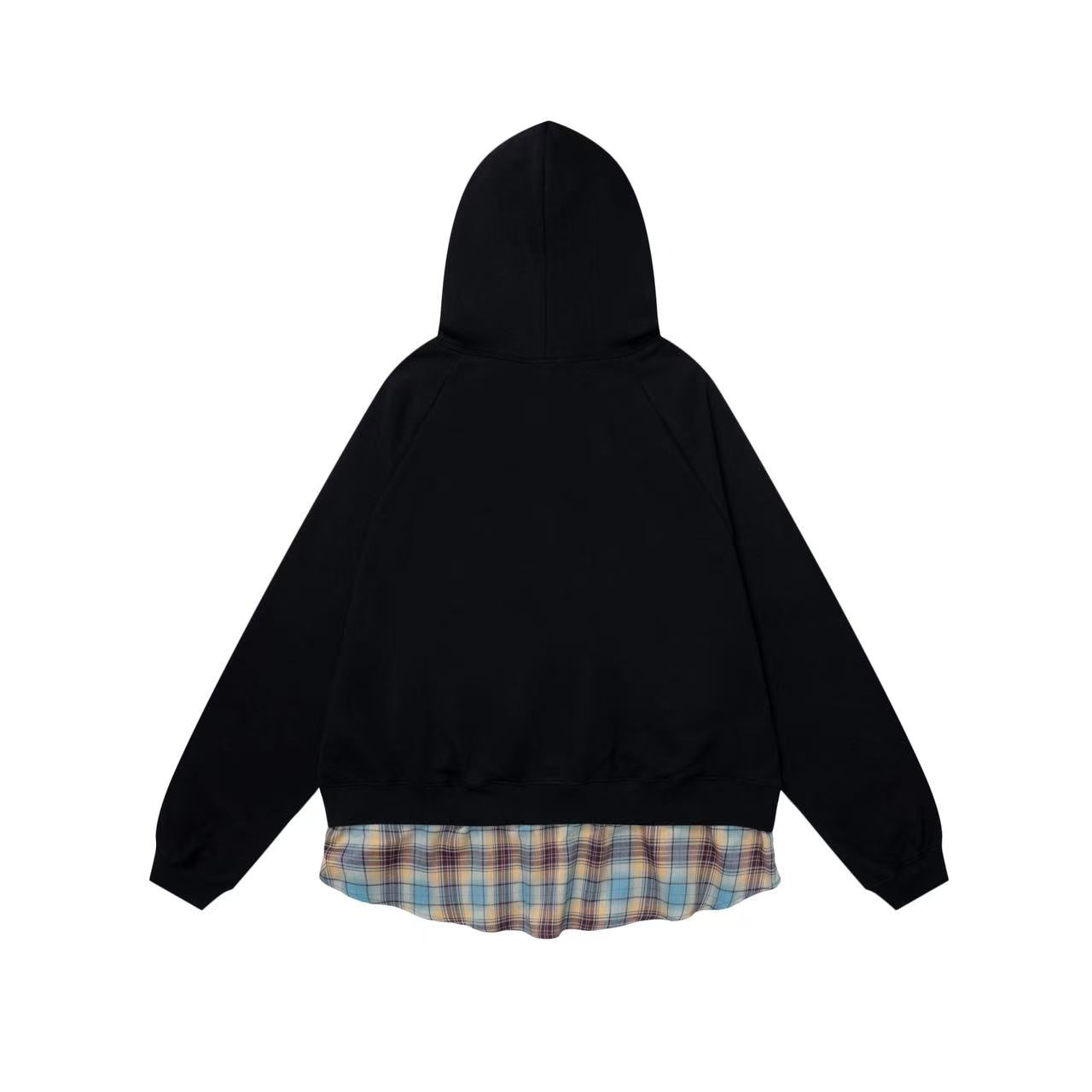 Paneled Hem Zip-Up Hoodie