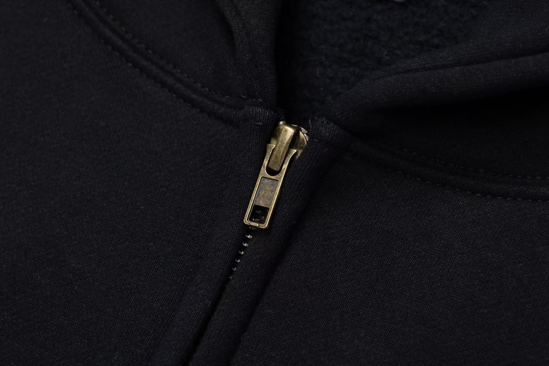 Paneled Hem Zip-Up Hoodie