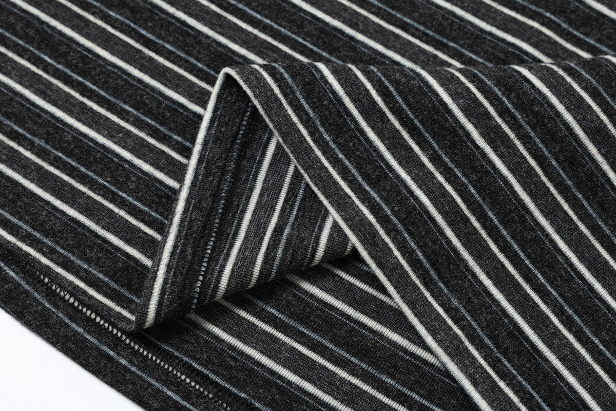 Vintage Stripe Graphic Long Sleeve Polo Sweatshirt