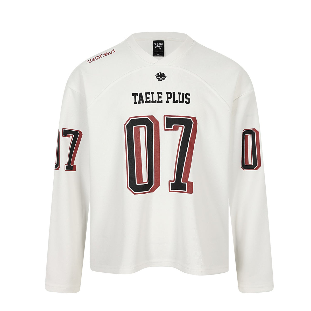 V-Neck 07 Number Graphic Sports Jersey Long Sleeve