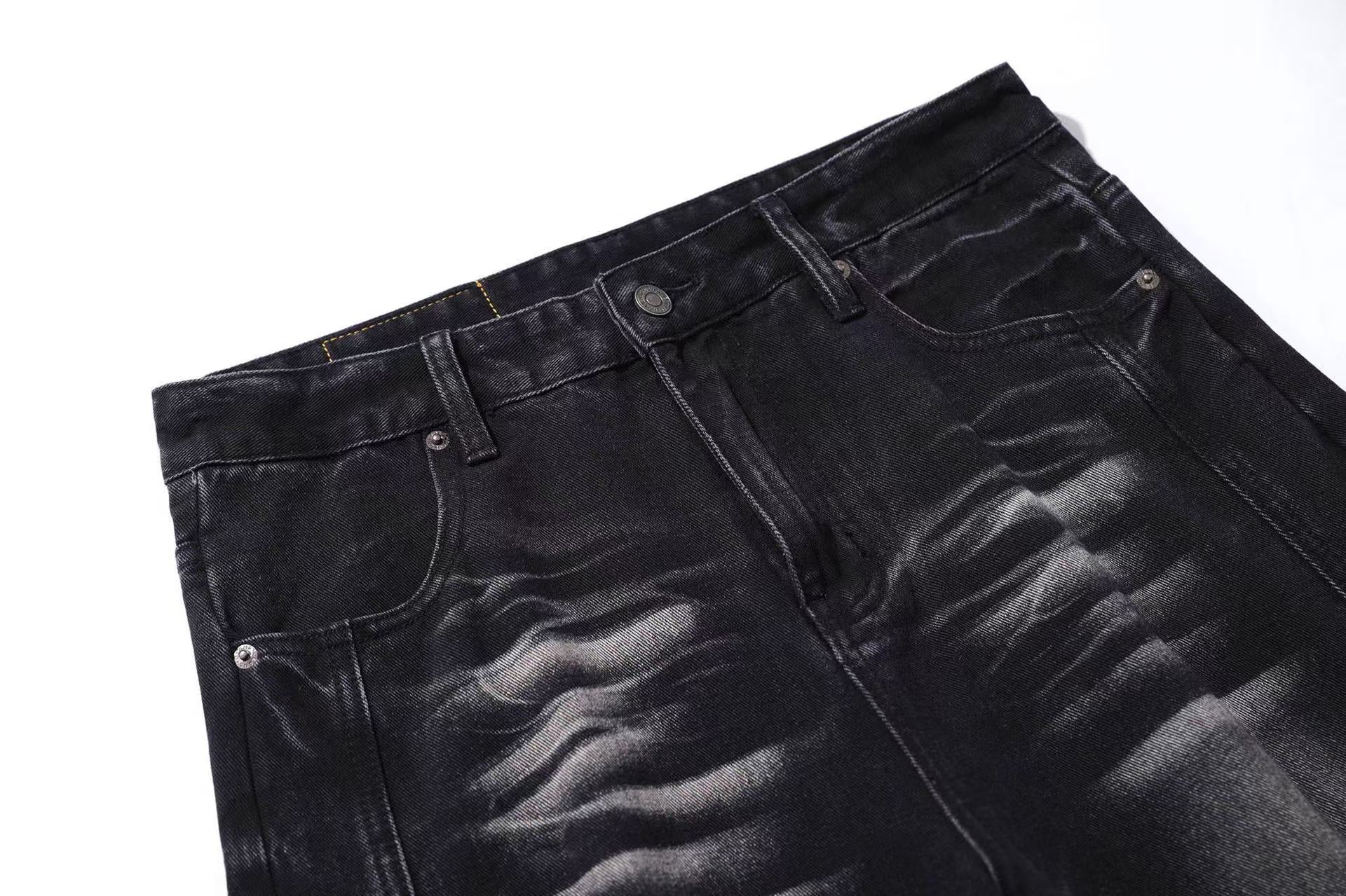 Washed Wide-Leg Baggy Jeans