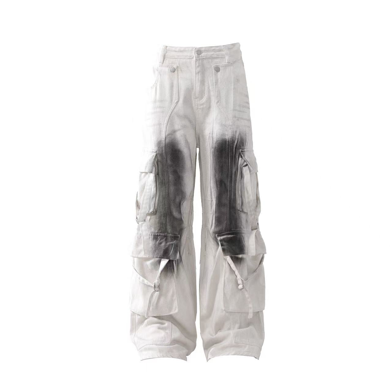 Distressed Wide-Leg Jeans