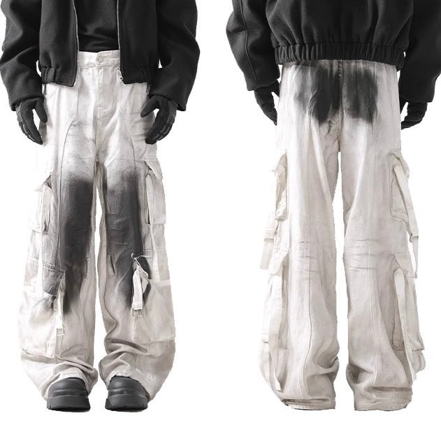 Distressed Wide-Leg Jeans