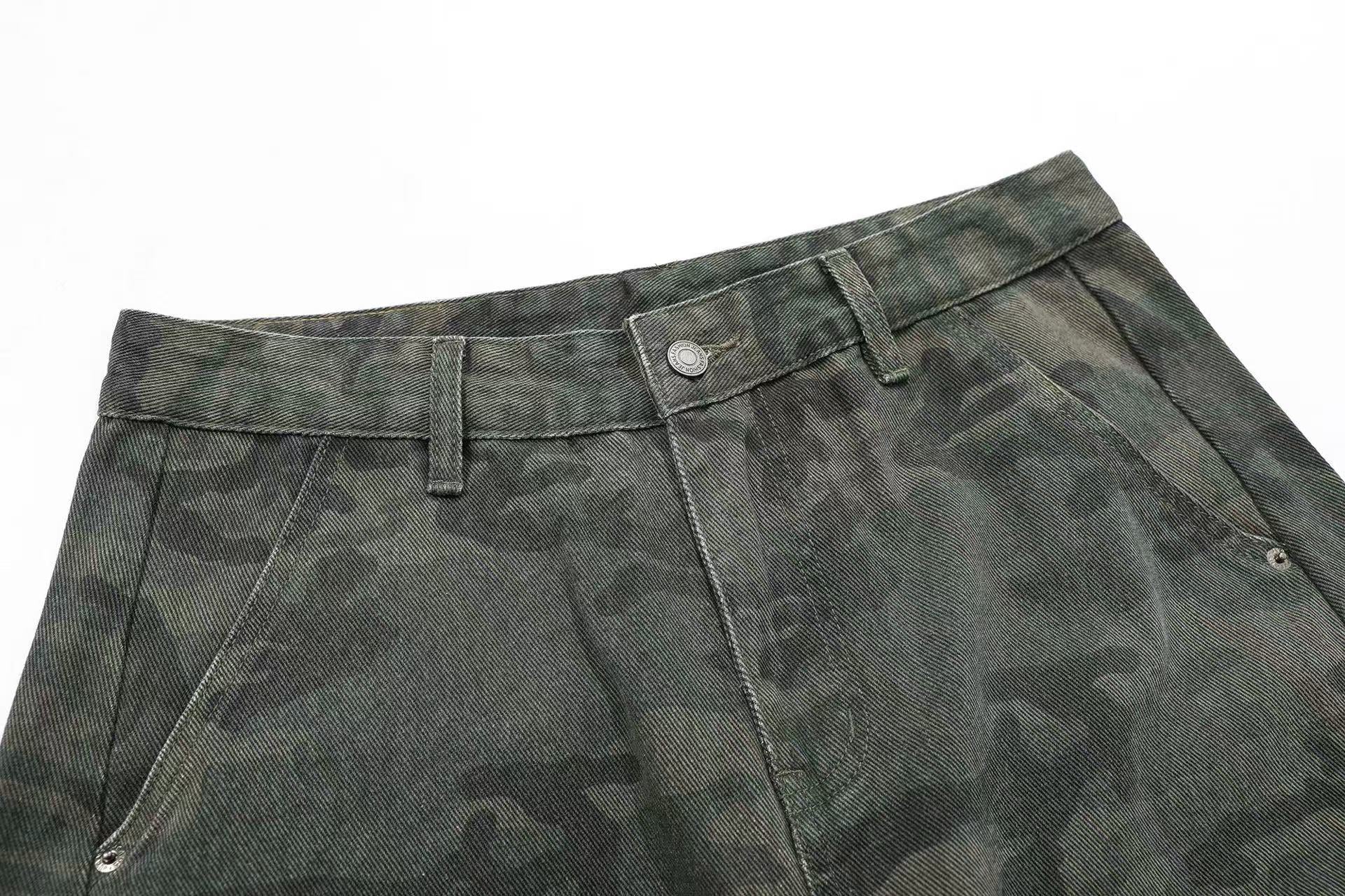 Camo Wide-Leg Cargo Pants
