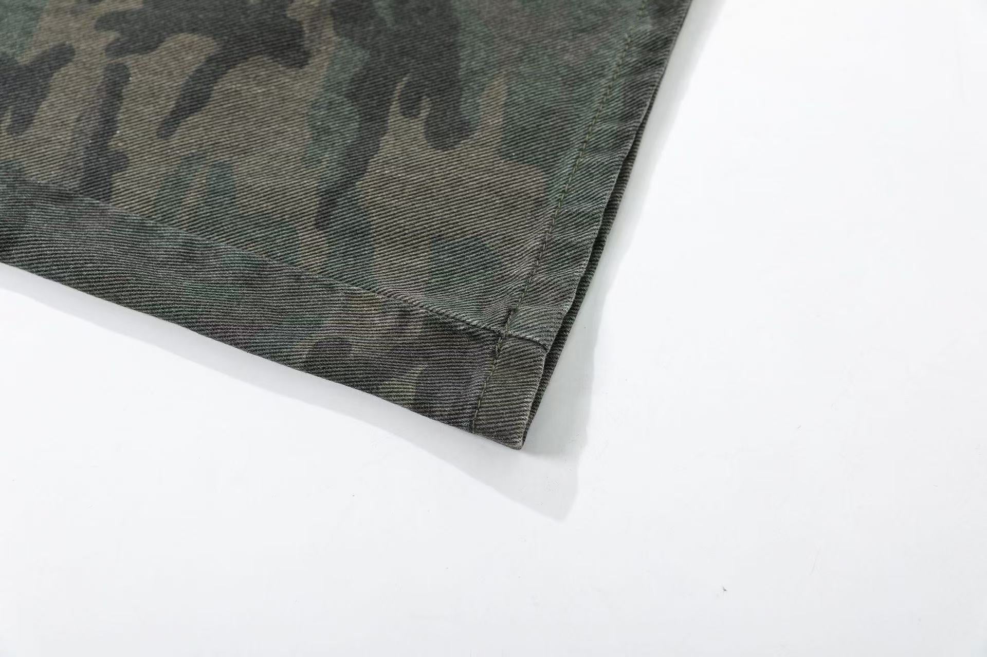 Camo Wide-Leg Cargo Pants