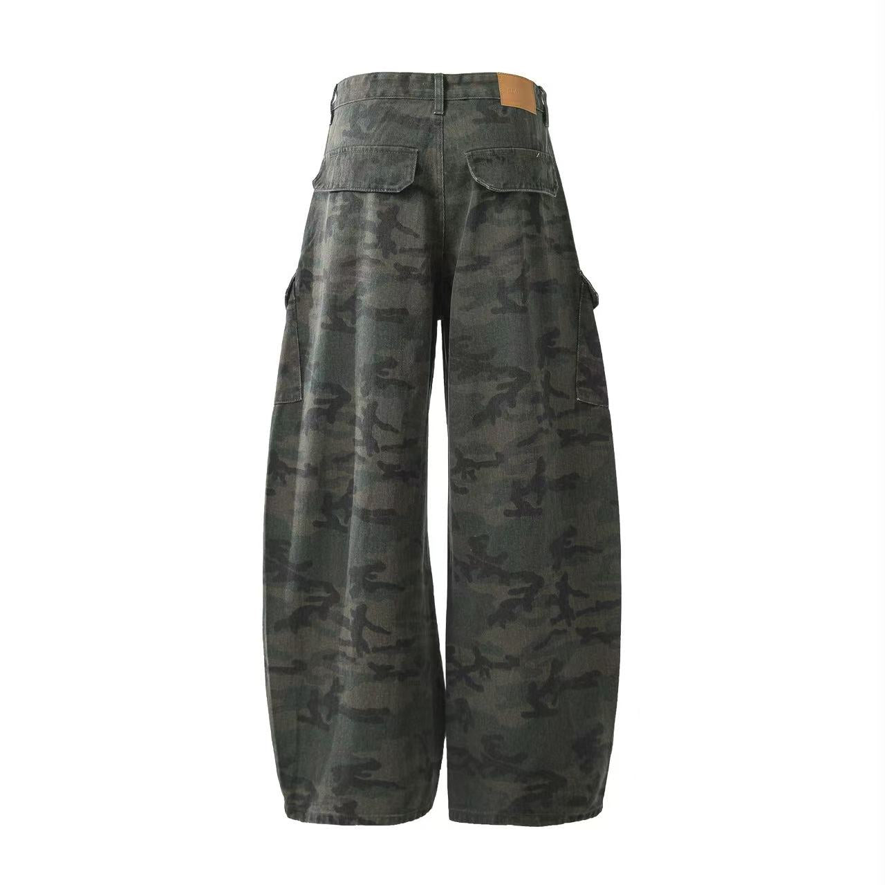 Camo Wide-Leg Cargo Pants