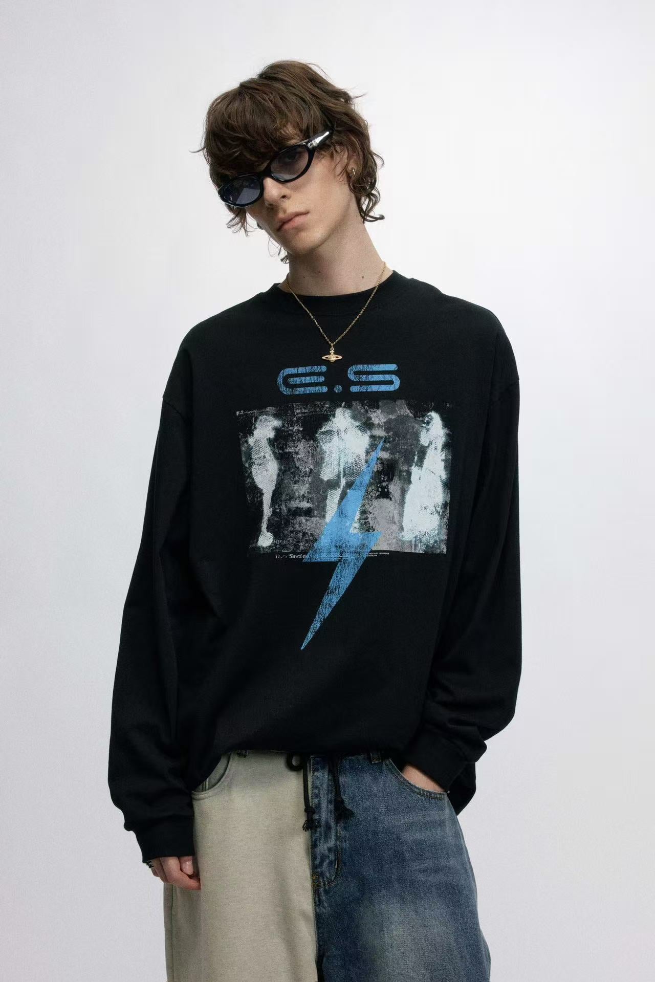Retro Printed Long Sleeve