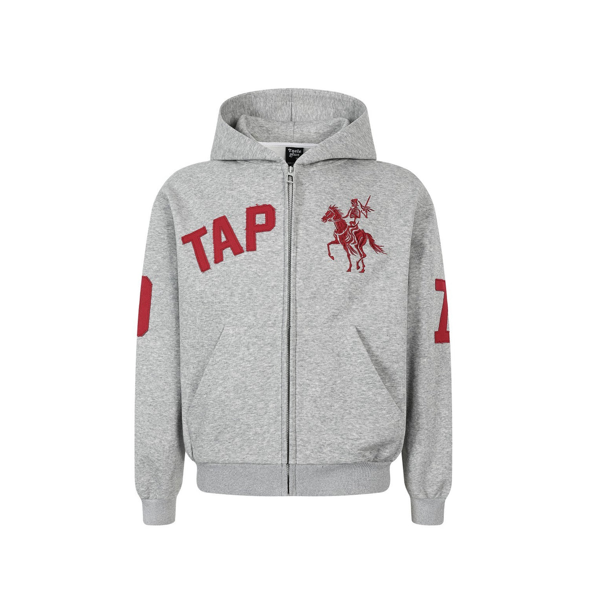 Letter & Skeleton Rider Graphic Full Zip Hoodie