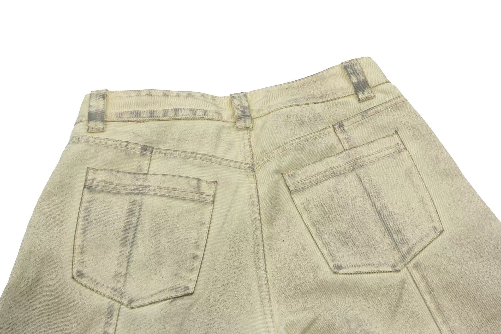 Distressed Wide-Leg Jeans