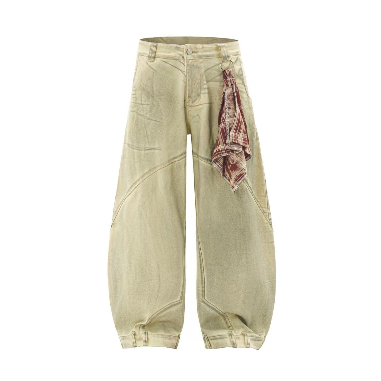 Distressed Wide-Leg Jeans