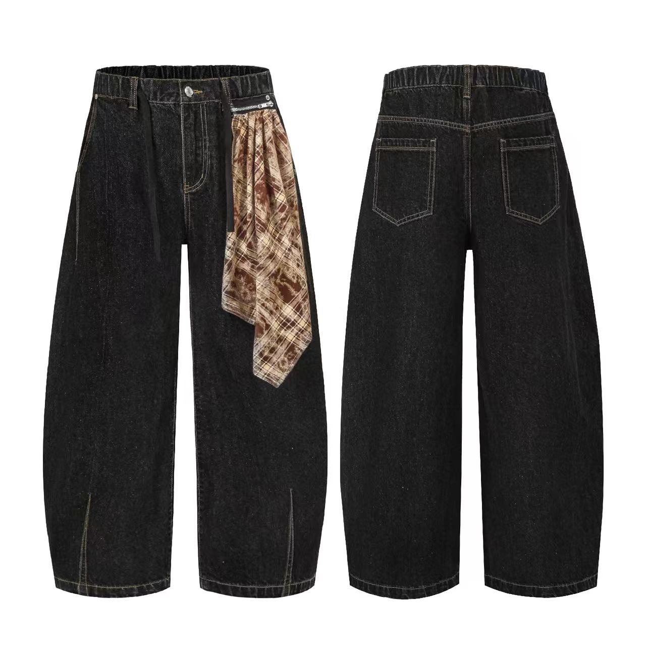 Distressed Wide-Leg Jeans