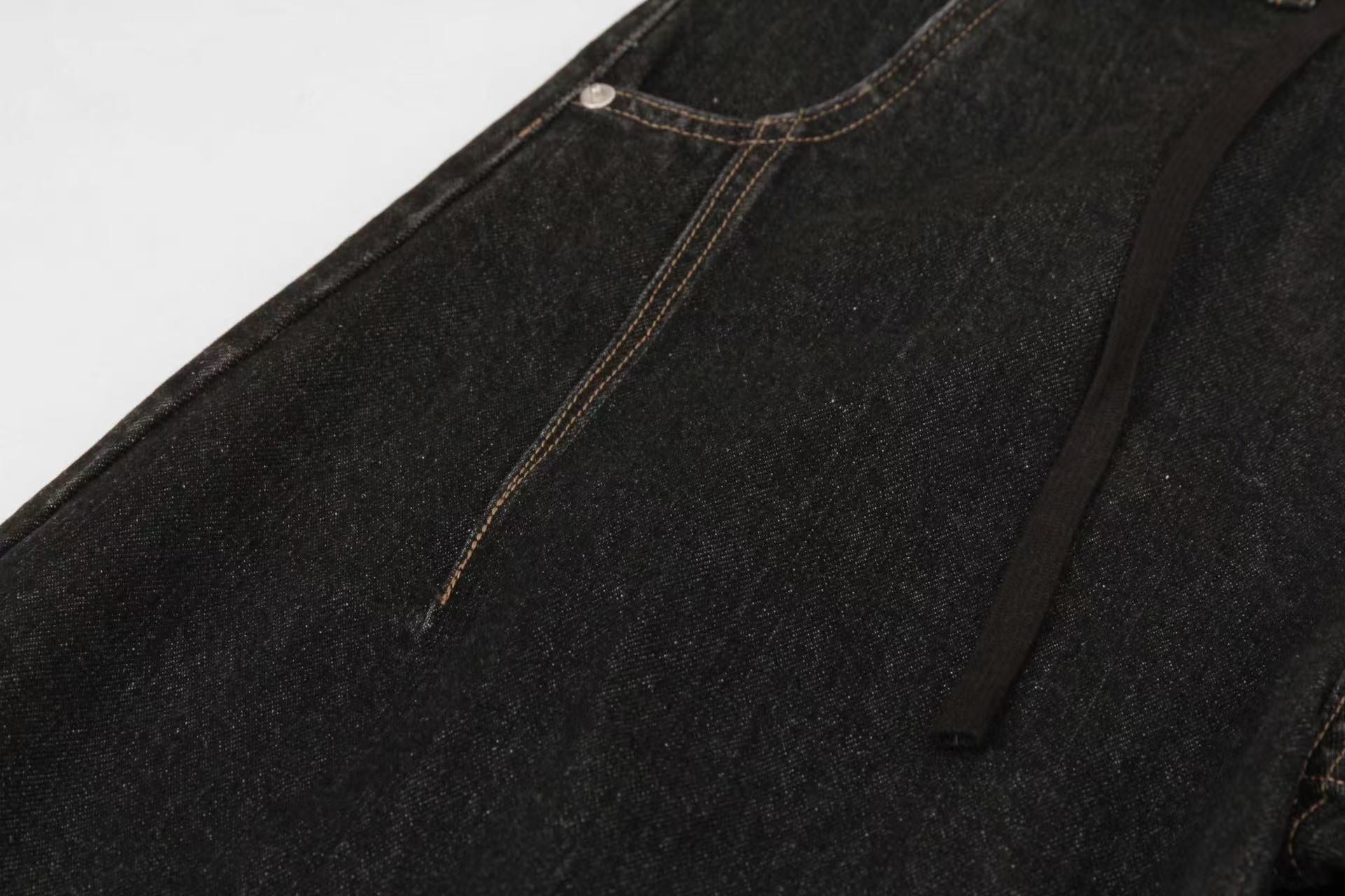 Distressed Wide-Leg Jeans