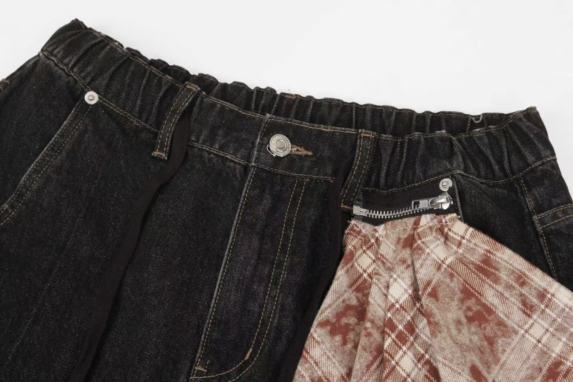 Distressed Wide-Leg Jeans