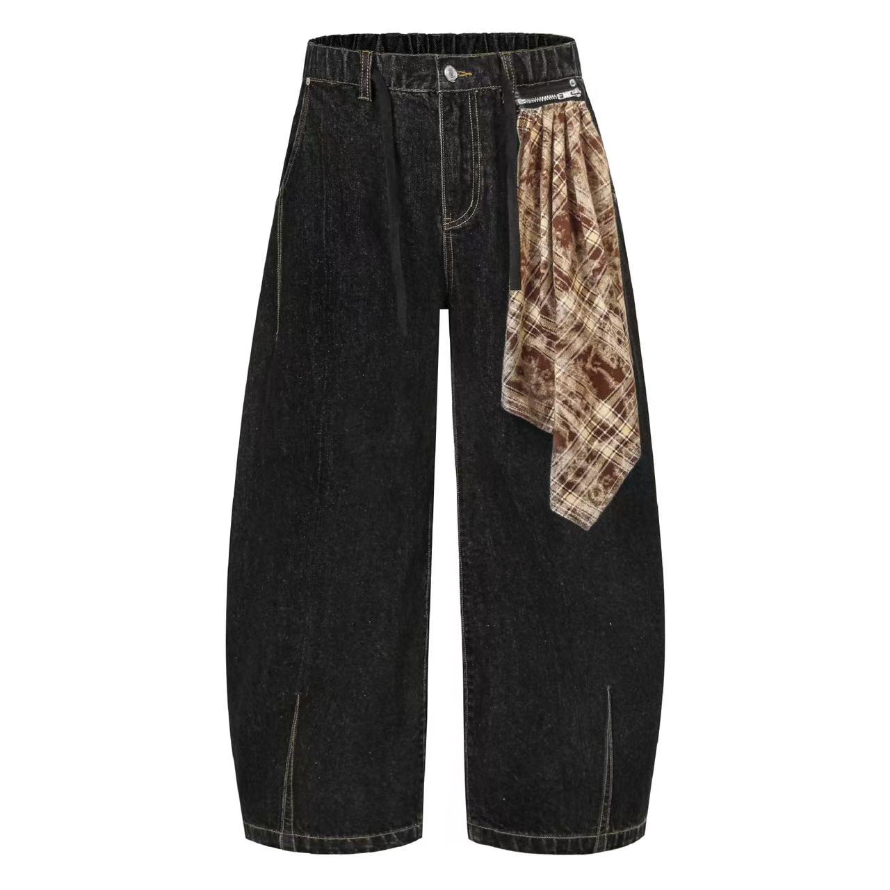 Distressed Wide-Leg Jeans