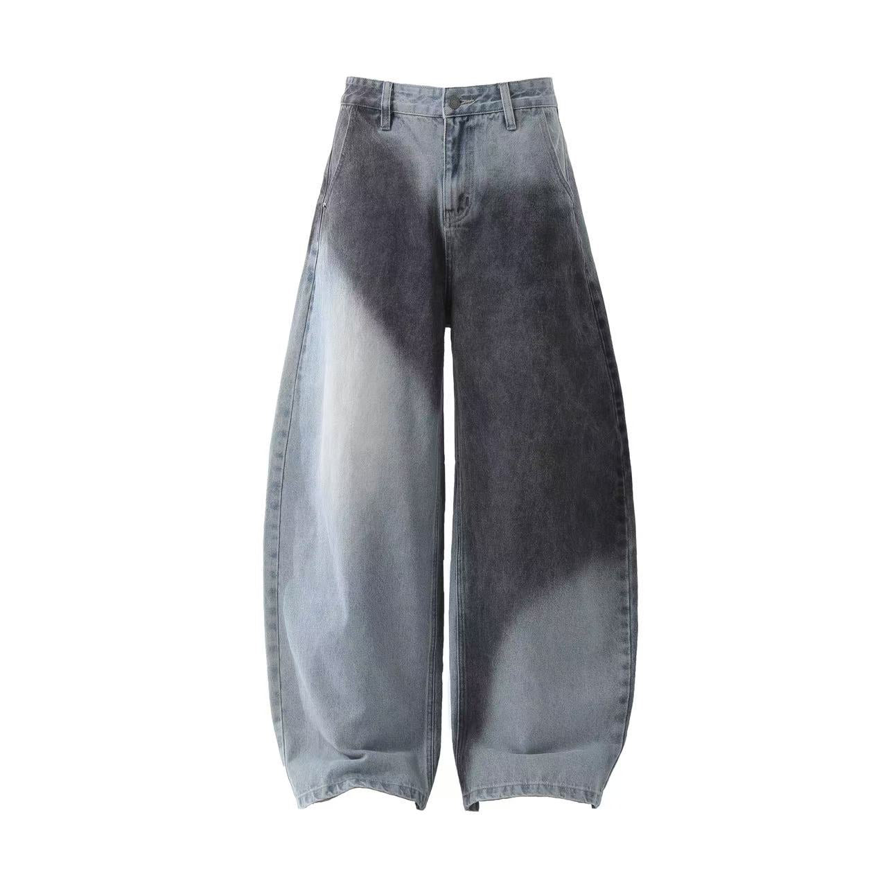 Distressed Wide-Leg Jeans